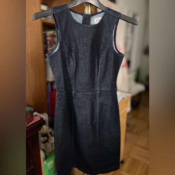 Stylish navy denim shift dress - Picture 4 of 8